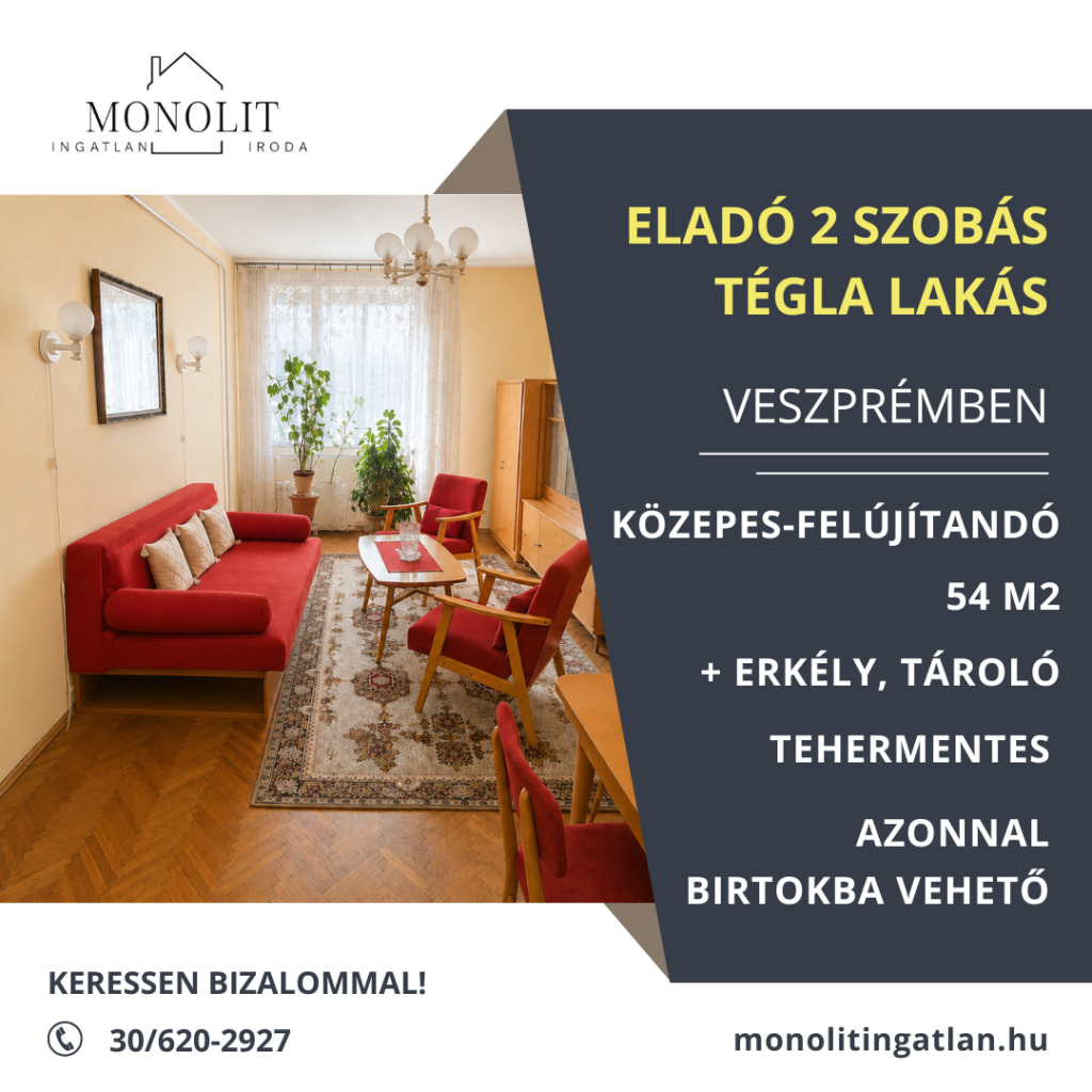 eladó tégla lakás Veszprémben