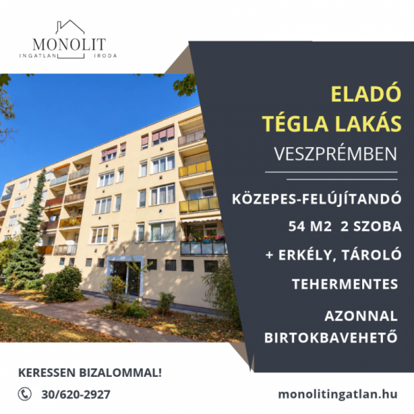 eladó tégla lakás Veszprémben